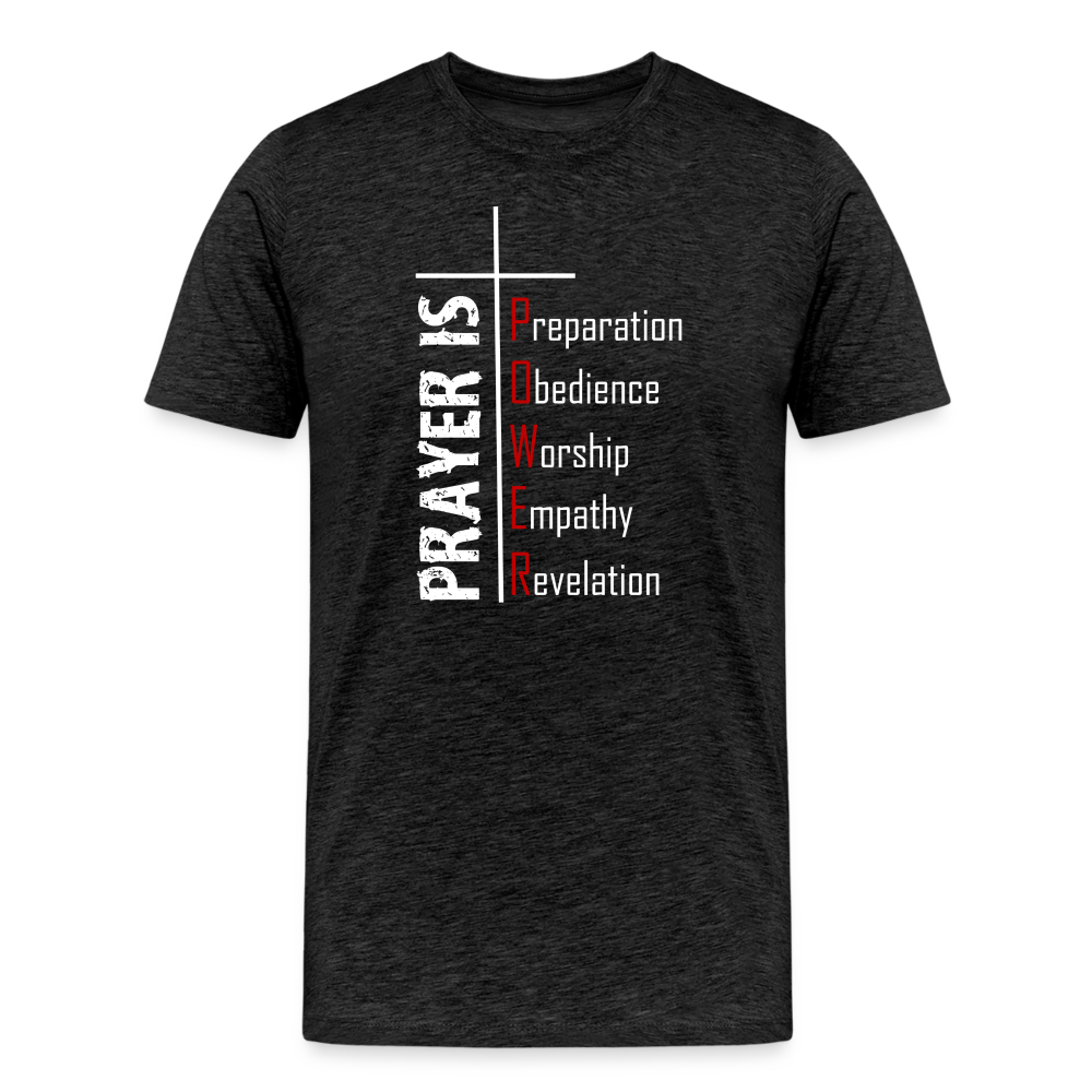Prayer is Power Cross shirt - charcoal grey