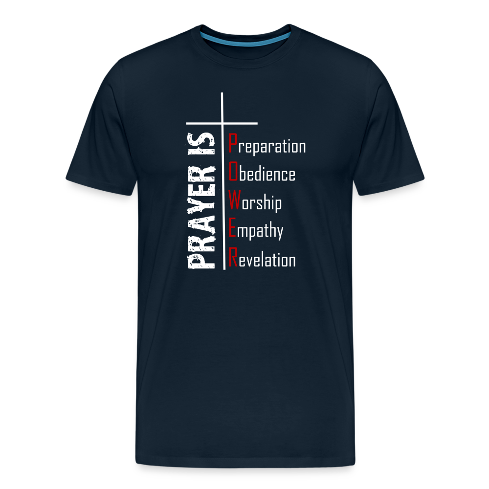 Prayer is Power Cross shirt - deep navy