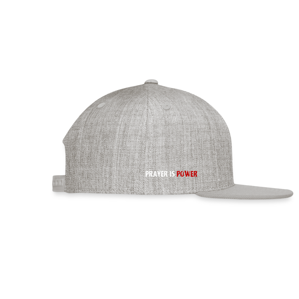 Prayer Is Power Snapback(Red/White) - heather gray