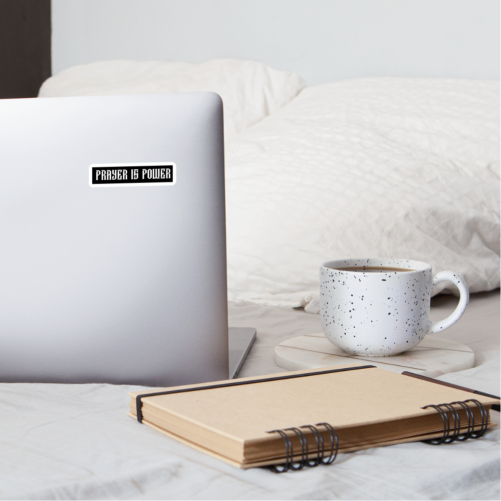 Prayer is Power block Sticker - white matte