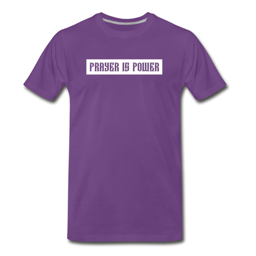 Prayer Is Pwr Block(White Block) - purple