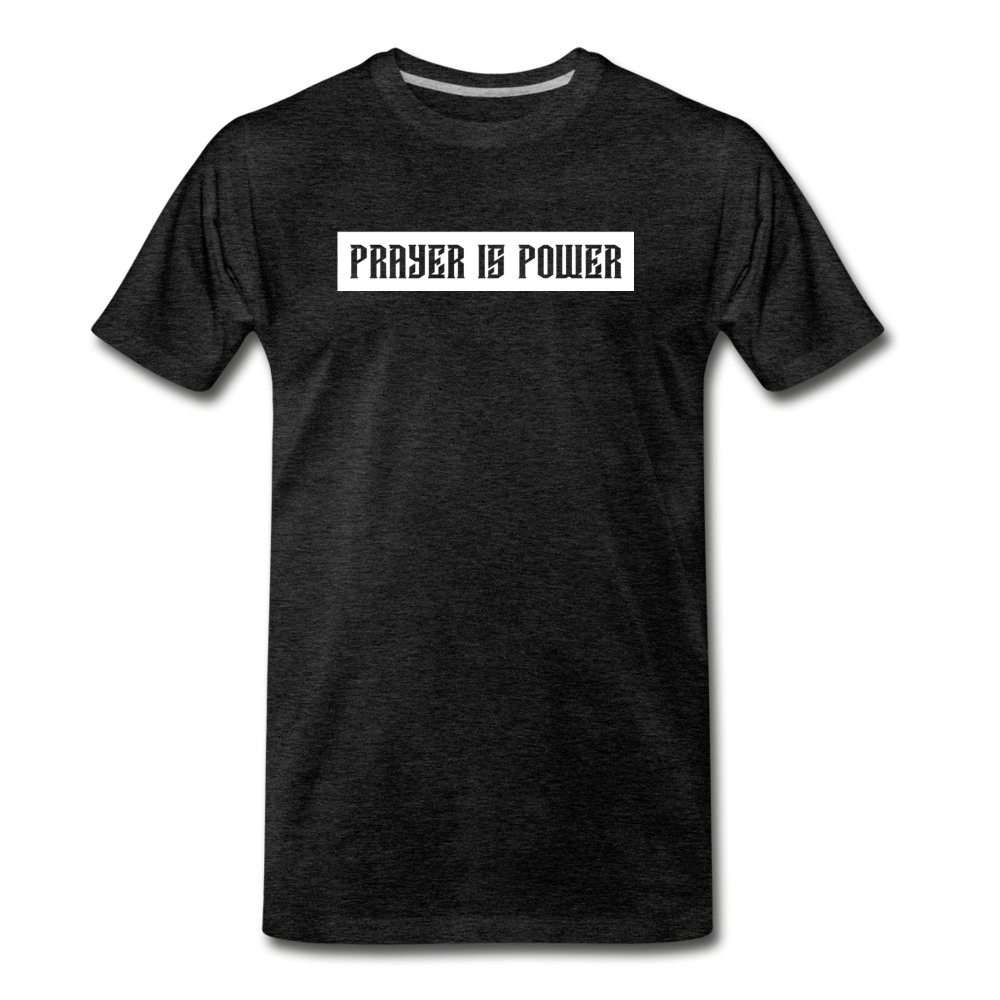 Prayer Is Pwr Block(White Block) - charcoal gray