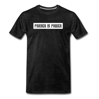 Prayer Is Pwr Block(White Block) - charcoal gray