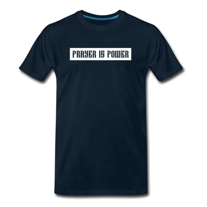 Prayer Is Pwr Block(White Block) - deep navy