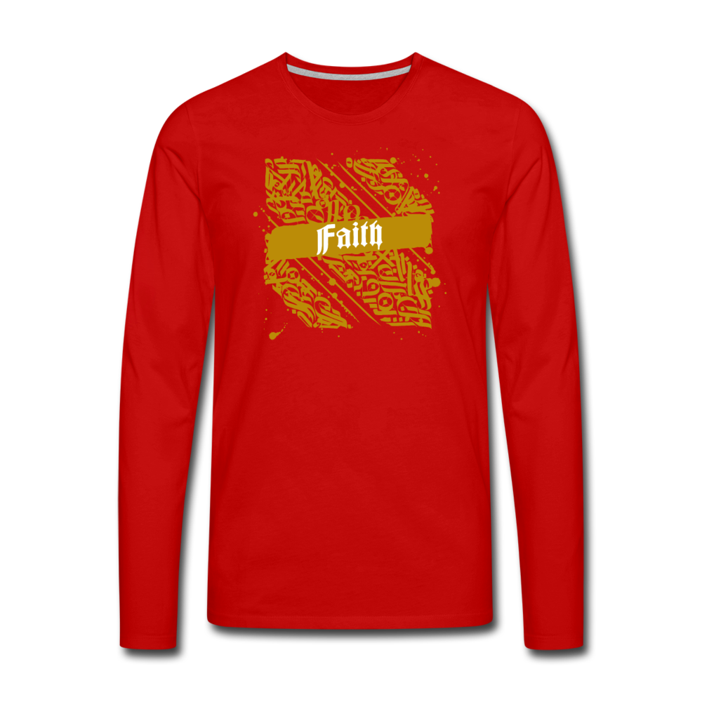 Faith Long Sleeve T-Shirt - red