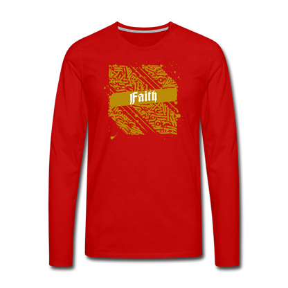 Faith Long Sleeve T-Shirt - red