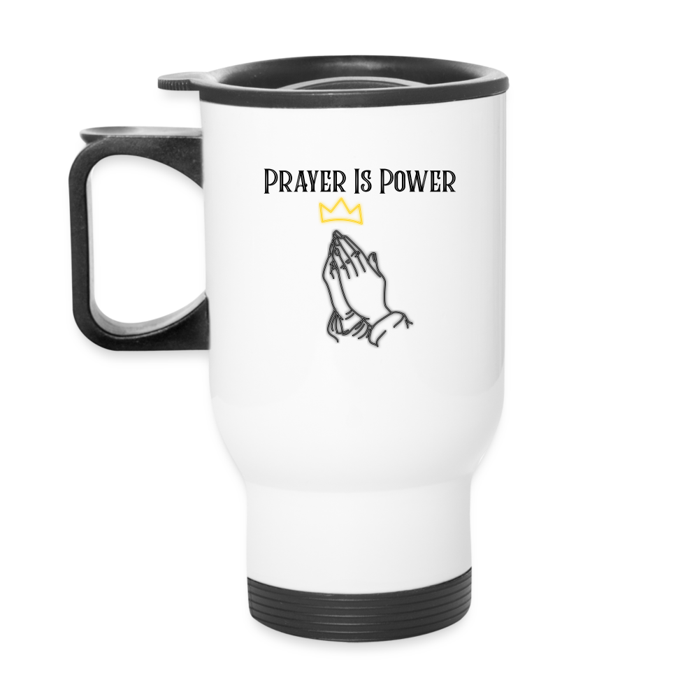 Just Pray Travel Mug - white