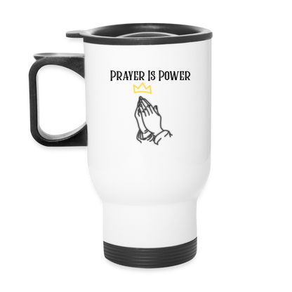 Just Pray Travel Mug - white