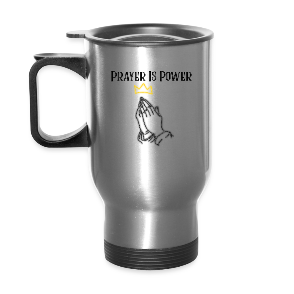 Just Pray Travel Mug - silver