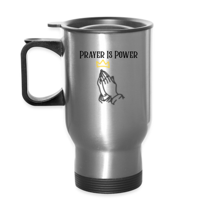 Just Pray Travel Mug - silver