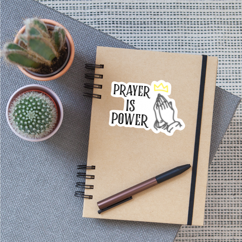 Prayer is Power Sticker - white matte