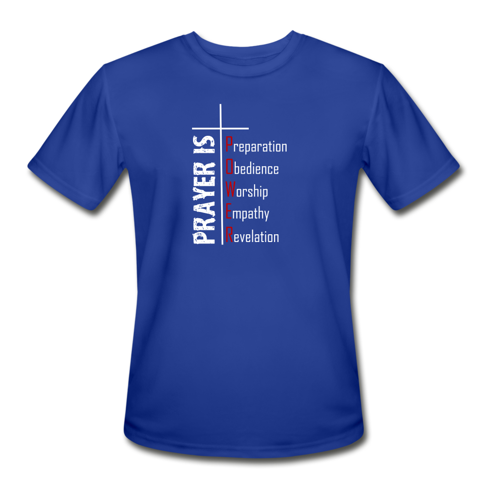 Power Cross Moisture Wicking Performance T-Shirt - royal blue