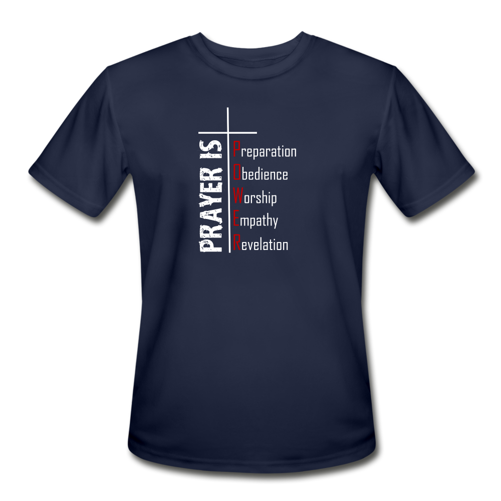 Power Cross Moisture Wicking Performance T-Shirt - navy