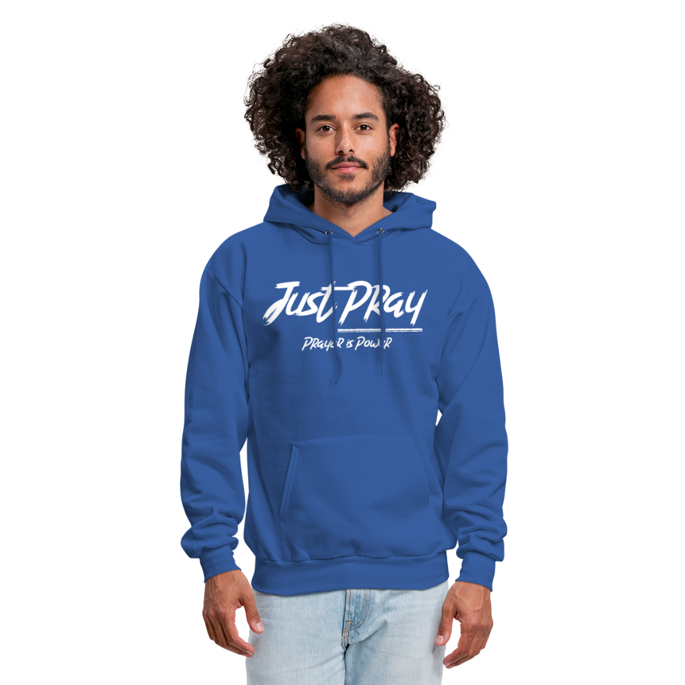 Just Pray (White Letters) Hoodie - royal blue