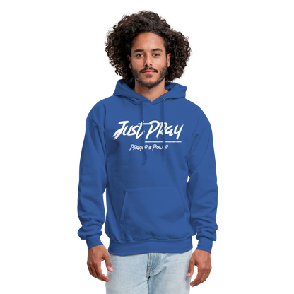 Just Pray (White Letters) Hoodie - royal blue