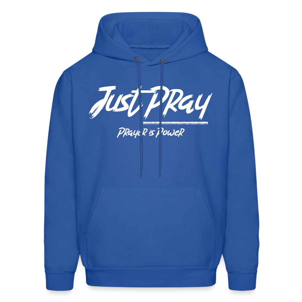 Just Pray (White Letters) Hoodie - royal blue