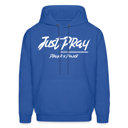 Just Pray (White Letters) Hoodie - royal blue