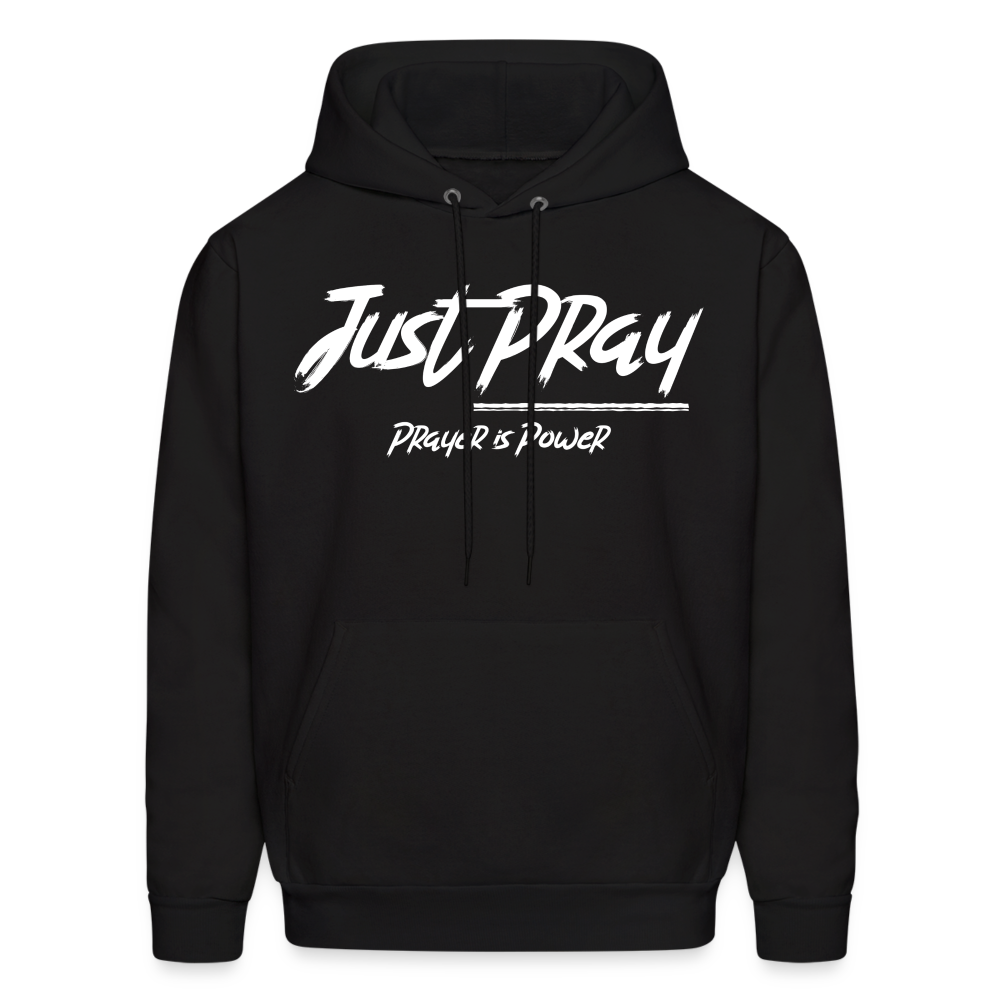 Just Pray (White Letters) Hoodie - black