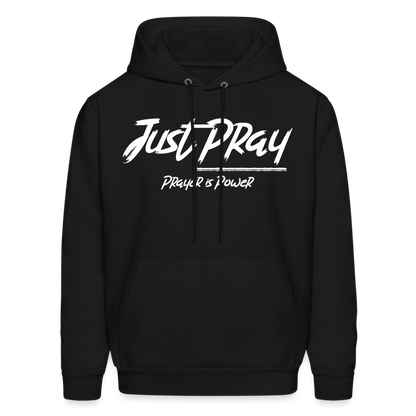 Just Pray (White Letters) Hoodie - black