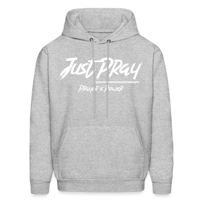 Just Pray (White Letters) Hoodie - heather gray