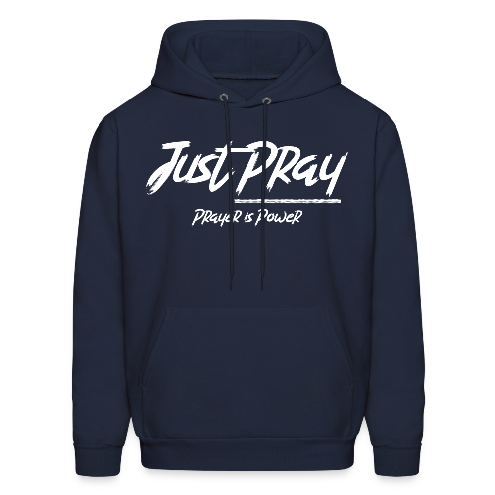 Just Pray (White Letters) Hoodie - navy