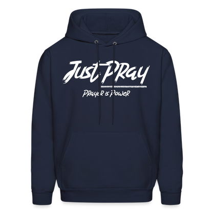 Just Pray (White Letters) Hoodie - navy