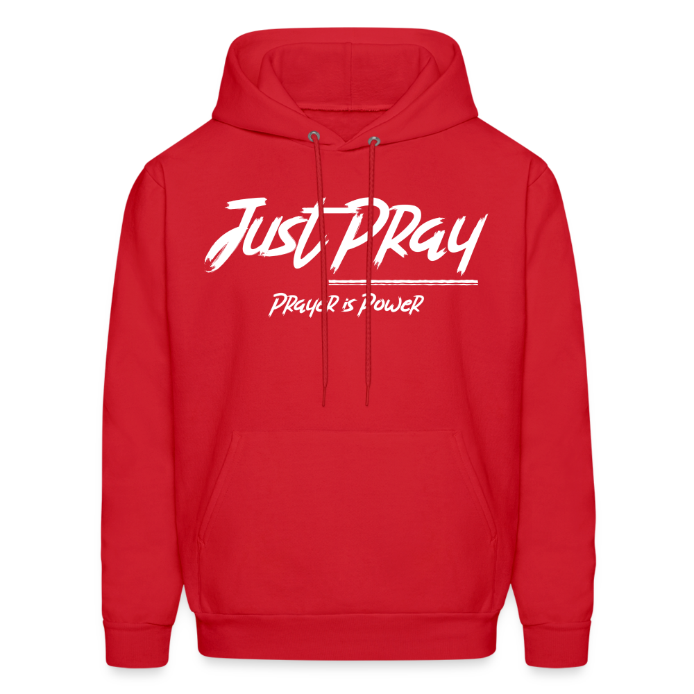 Just Pray (White Letters) Hoodie - red