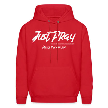 Just Pray (White Letters) Hoodie - red