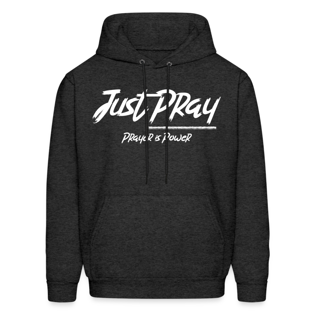 Just Pray (White Letters) Hoodie - charcoal grey