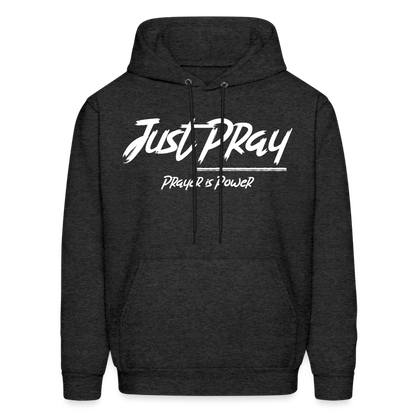 Just Pray (White Letters) Hoodie - charcoal grey