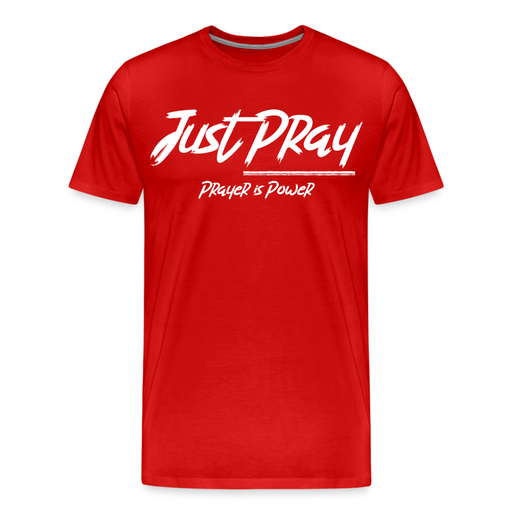 Just Pray (White Letters) - red