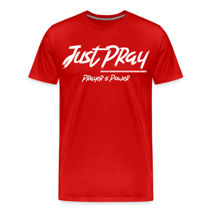 Just Pray (White Letters) - red